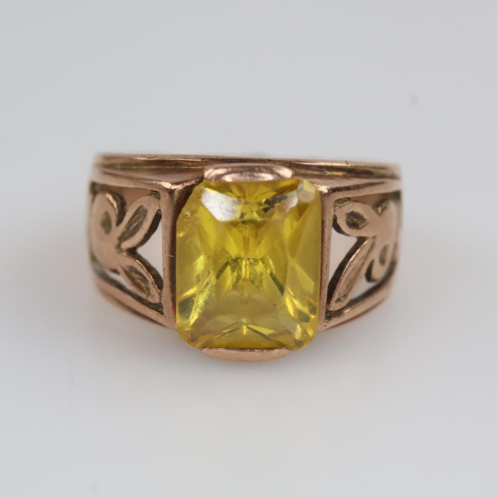 9kt Rose GP Yellow Stone Ring