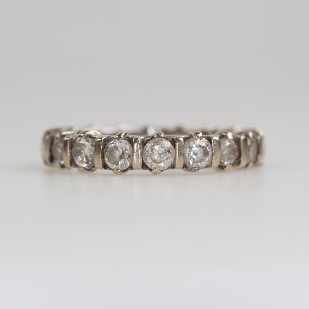 9kt White Gold Clear Stone Ring