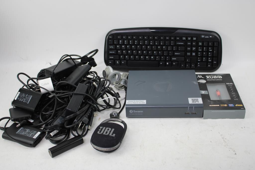 AC Adapters, Keyboard, Swann DVR, And More