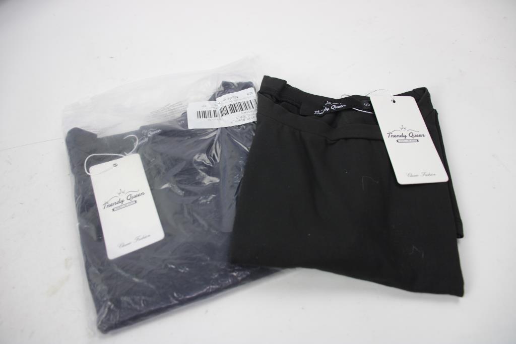 Adidas Small T-Shirt, And Trendy Queen Small Black T-Shirts, 3 Pieces
