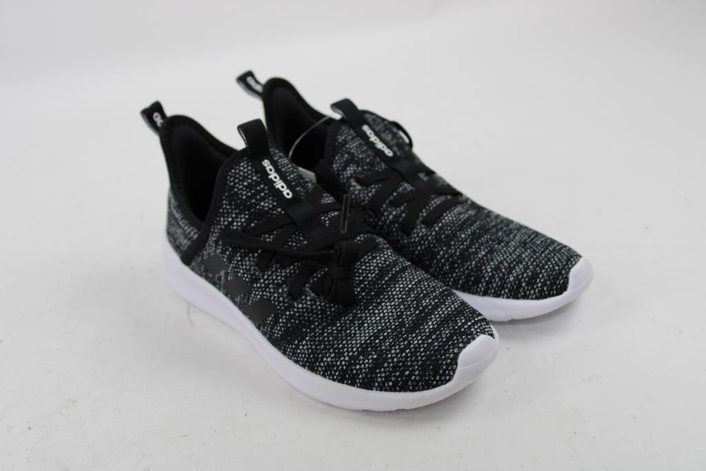 Adidas Women's Cloudfoam Black/White Slip On Running Shoes, Size 6.5