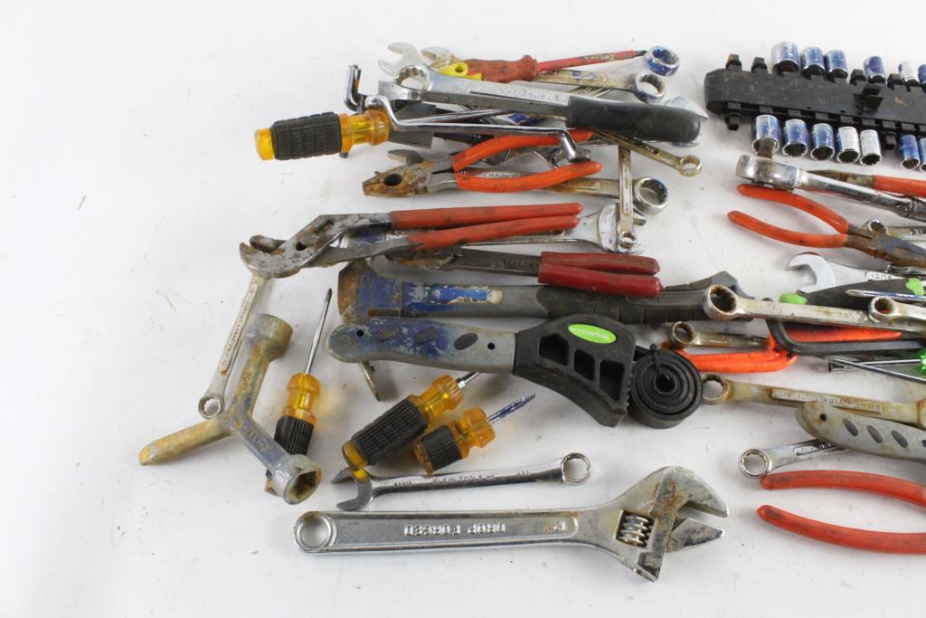 Adjustable Wrench, Channel Locks, And More, 10+ Pieces Property Room
