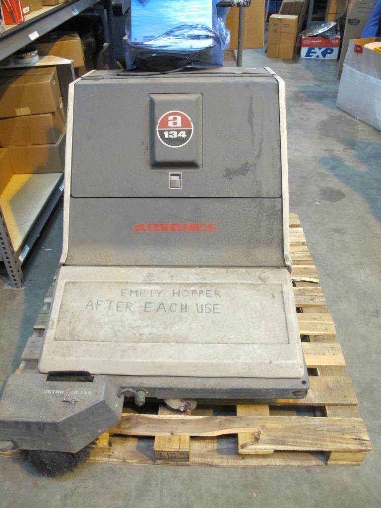 Advance Machine Company 134B WalkBehind Floor Sweeper Property Room