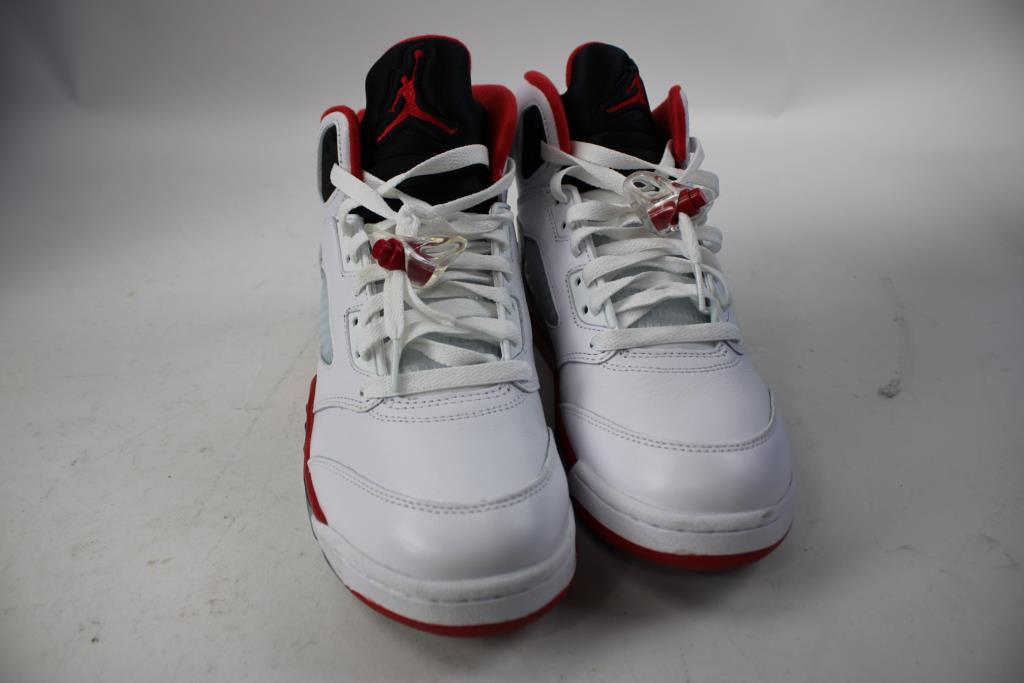 Air Jordan 5 Retro Fire Red  'Black Tongue' Sneakers, Men's Size 8
