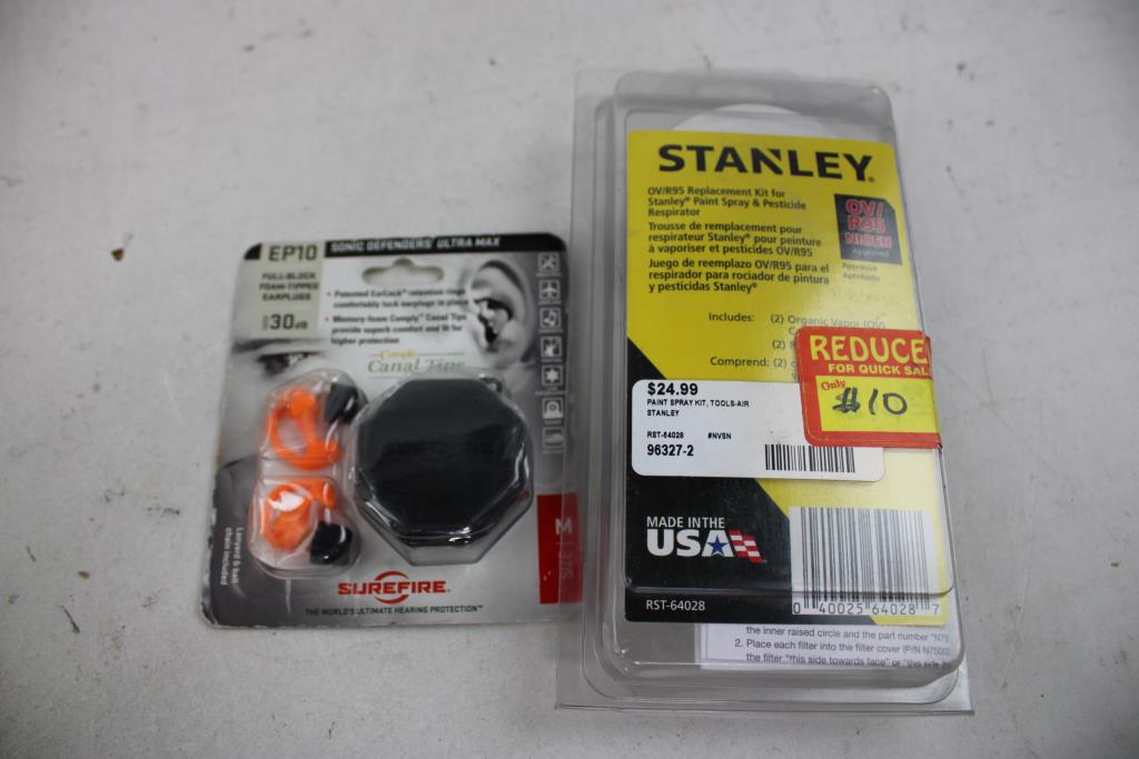 Air Ratchet, Hearing Protection Ear Plugs, Stanley Replacement Spray Kit, 4 Pieces