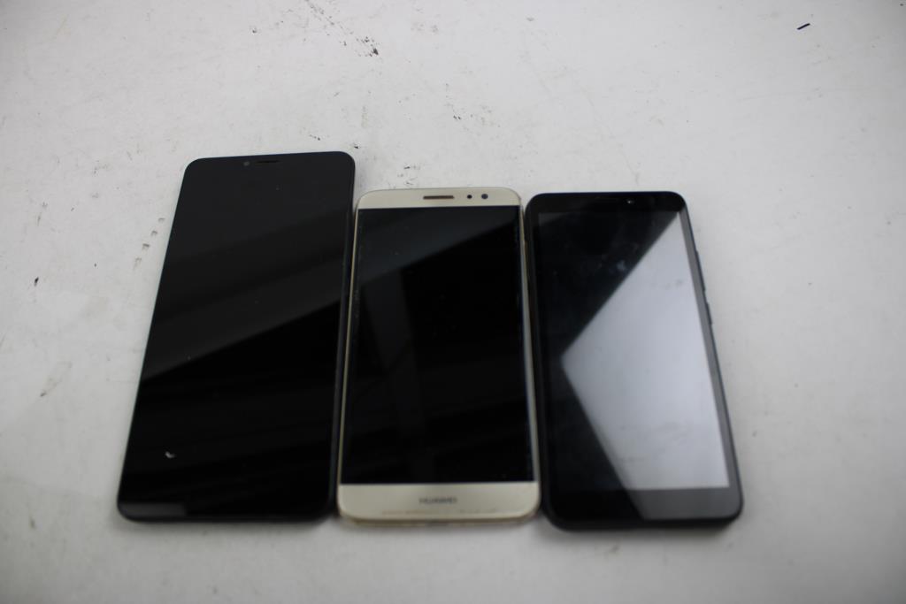 Alcatel, Huawei, Cell Phone Lot, 3 Pieces, Sold For Parts