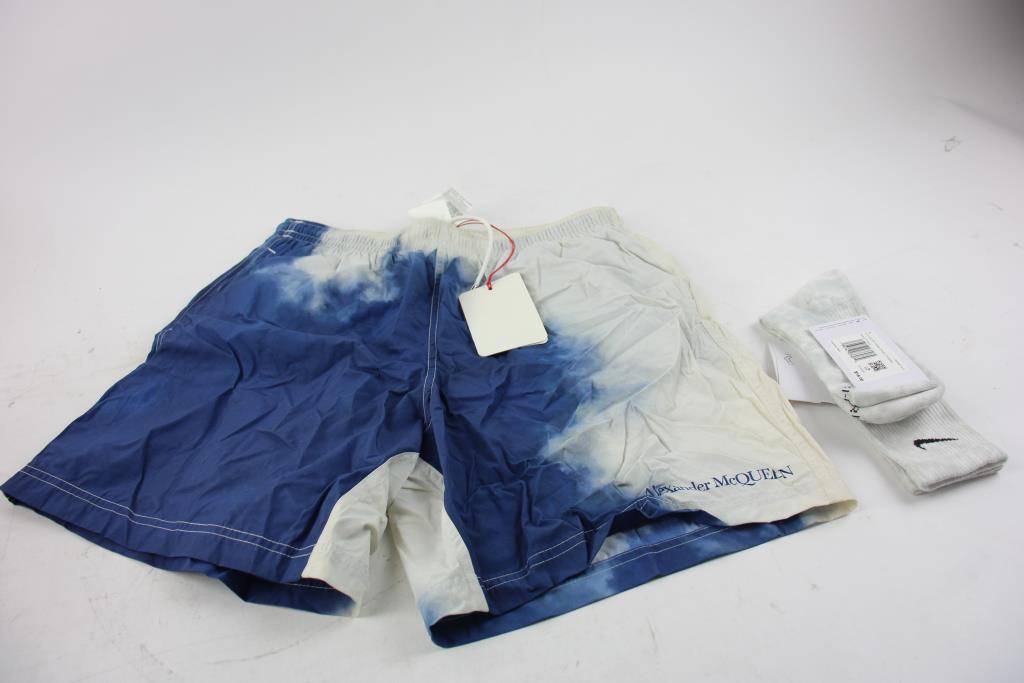 Alexander Mcqueen Swimming Trunks, Nike Socks, And Nike Tshirt, 3 Pieces Property Room