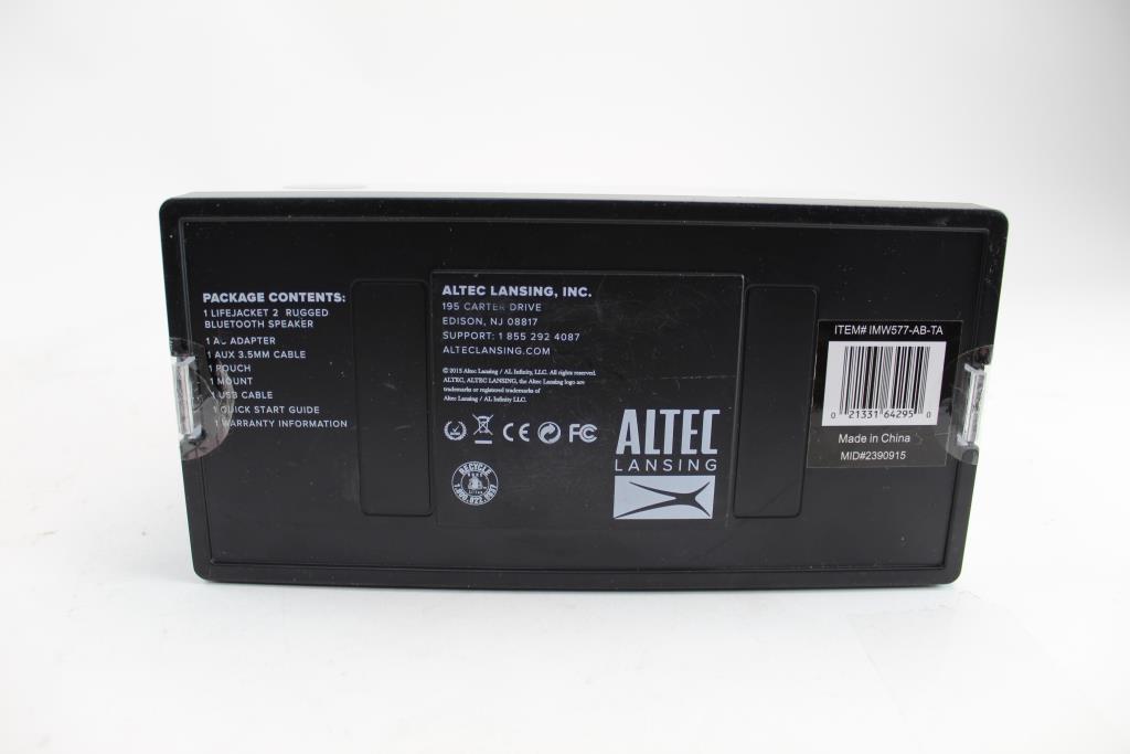 Altec Lansing Lifejacket 2 Rugged Bluetooth Speaker Property Room