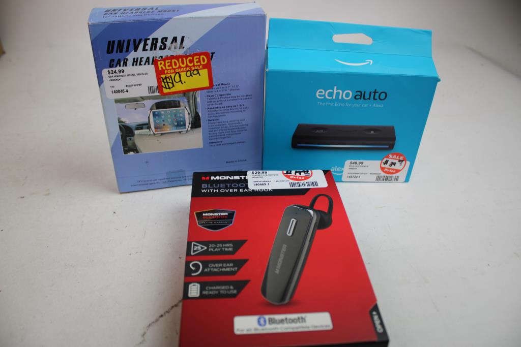 Amazon EchoAuto, Radio Interface, Car Headrest Mount, And More, 6 Pieces