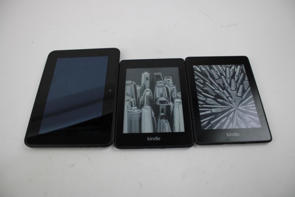 Amazon Kindle Tablet Bulk Lot, 3 Pieces, Sold For Parts