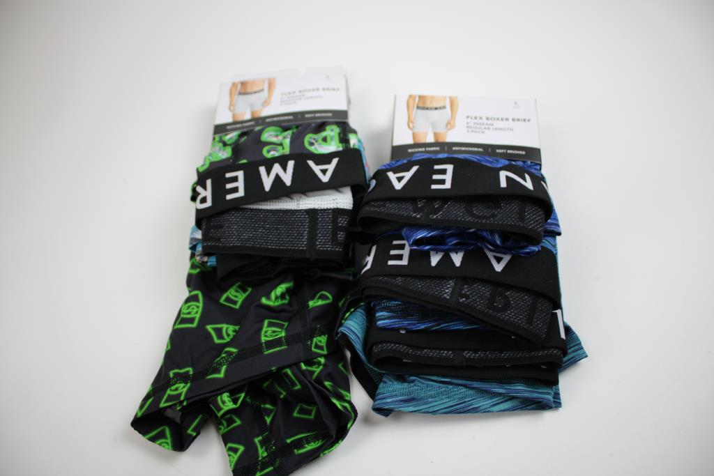 American Eagle 6" Flex Boxer Brief Regular Length 3-Pack, Large, 2 Pieces