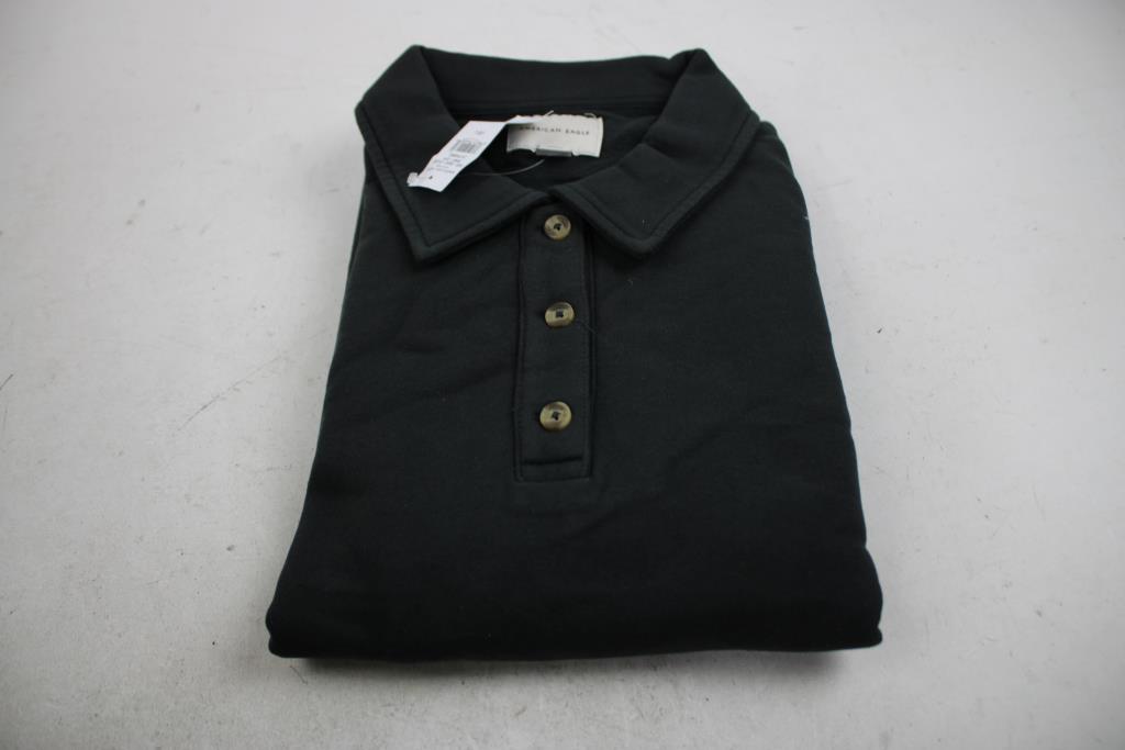 American Eagle Quarter Button-Up Sweater, Large