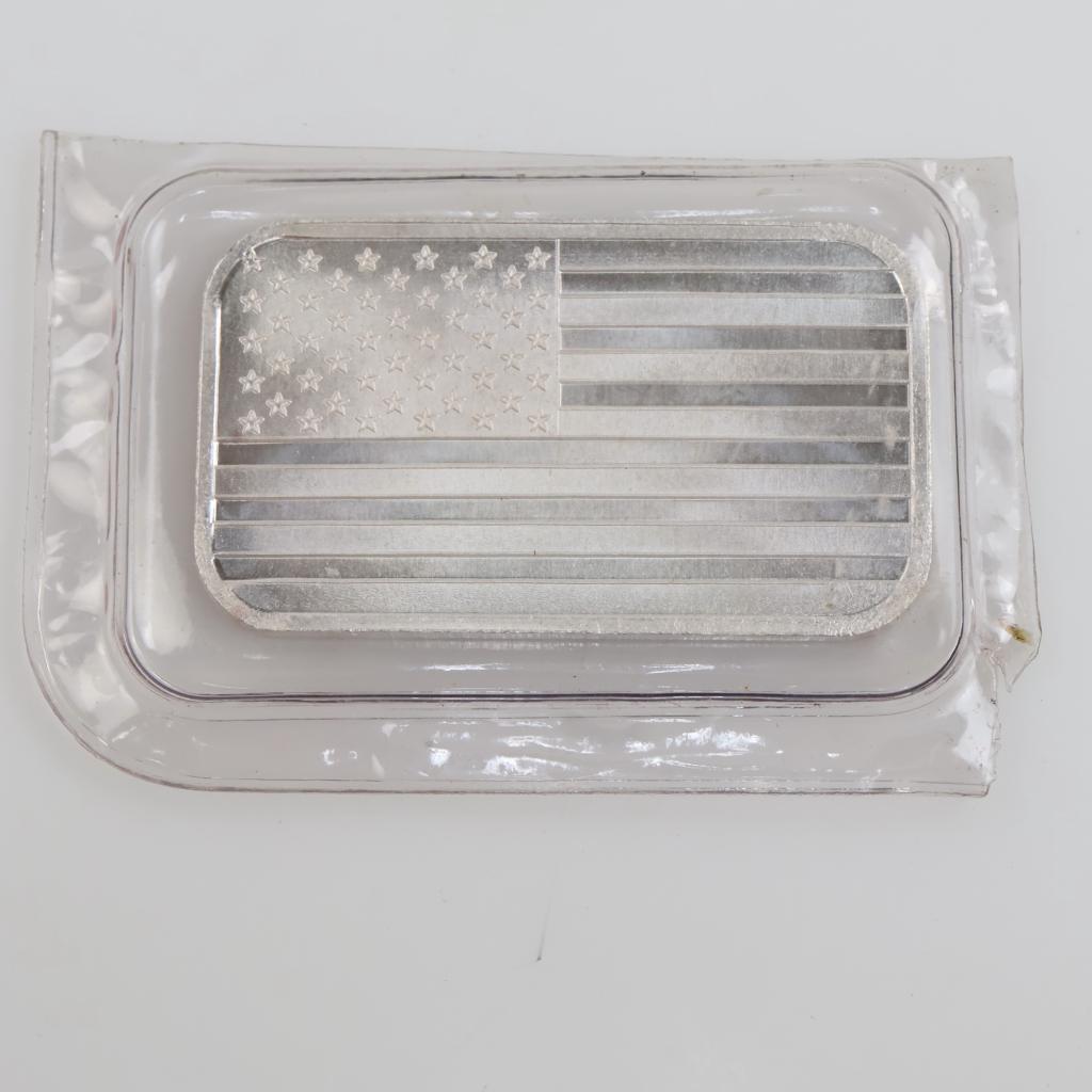 American Flag Fine Silver 1 Oz Bar