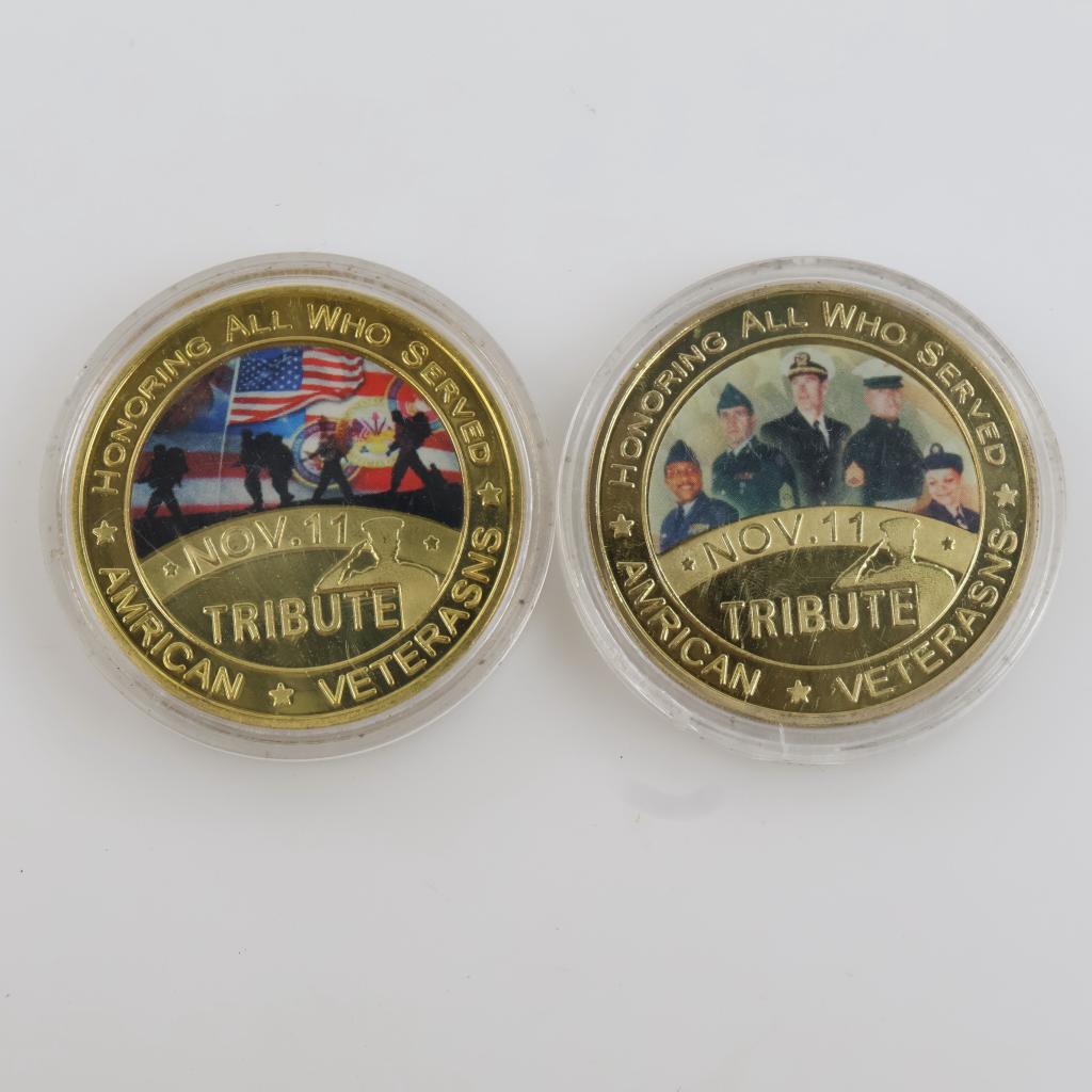 American Veterasns Day Commemorative Token, 2 Pieces