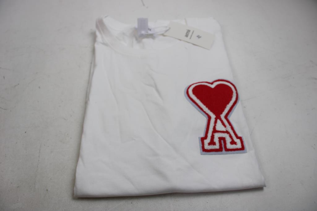 AMI Alexandre Mattiusi Heart Logo T-Shirt, White,  XL