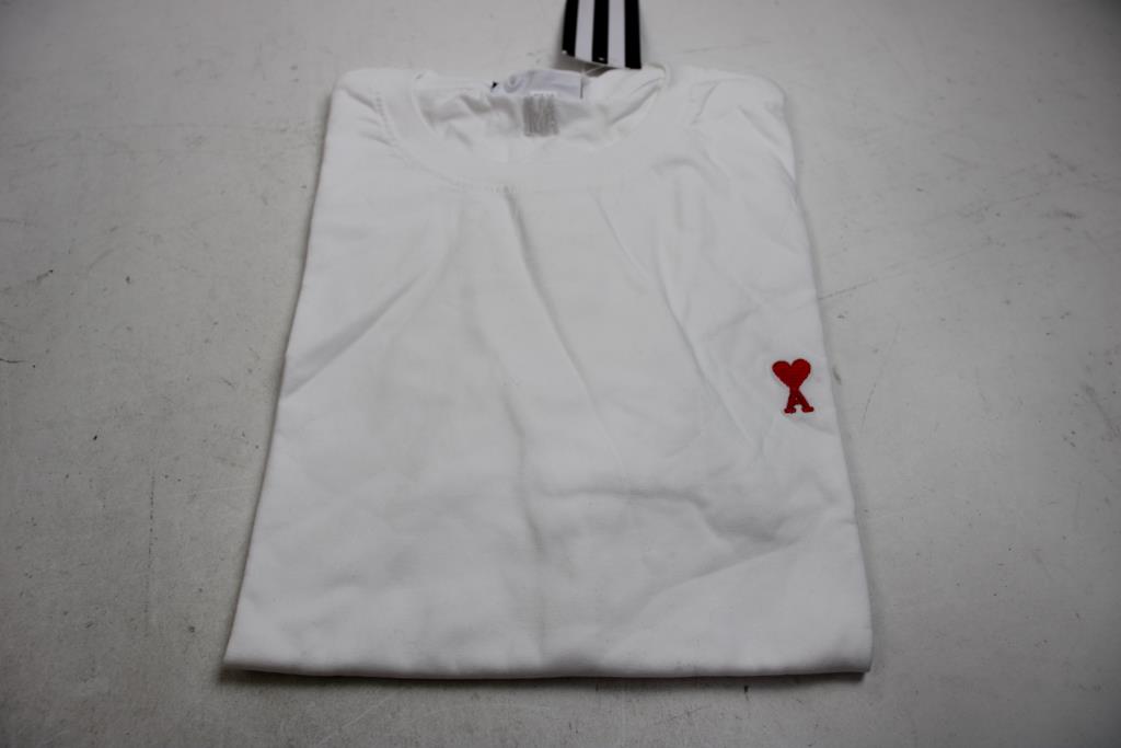 AMI Alexandre Mattiusi Mini Heart Logo T-Shirt, White, 2XL