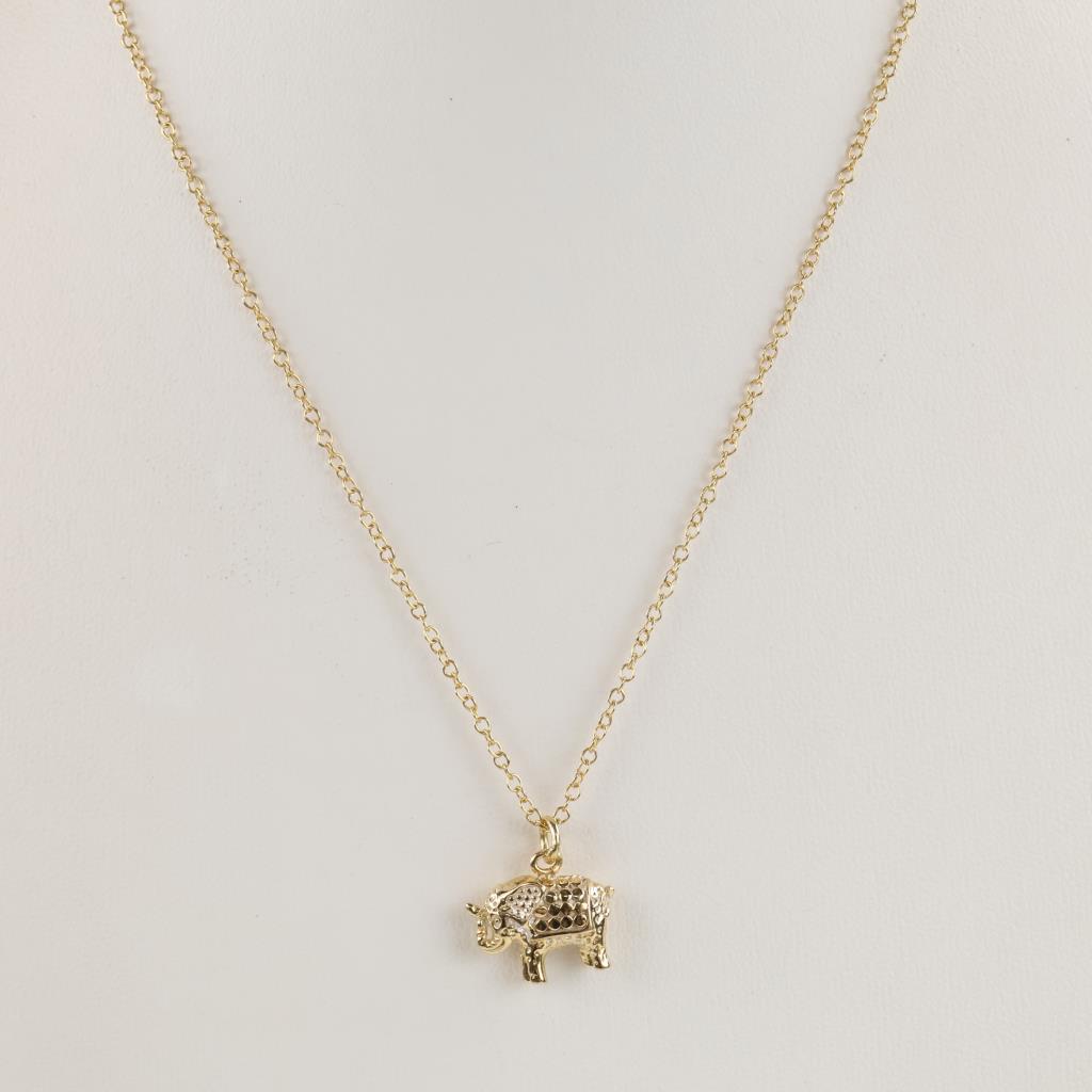 Anna Beck Silver And GP Jewelry That Makes A Difference Elephant Pendant And Necklace
