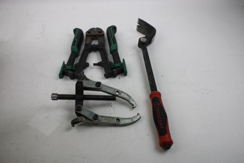 Anvil, Masterforce Bolt Cutters, Crescent 18" Indexing Pry Bar, And More, 5 Pieces