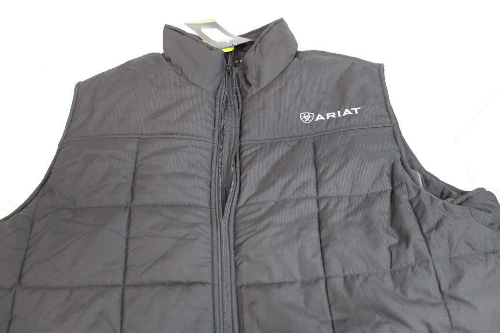 Ariat Puffer Vest, XL, Black