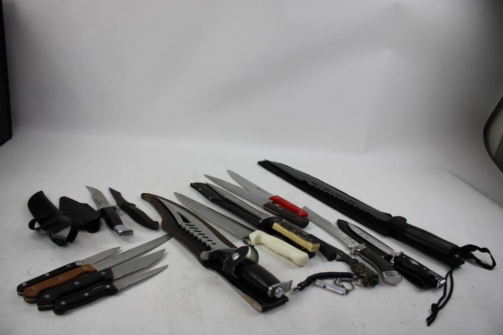 Arizona Custom Knives, Dexter-Russell, Smith & Wesson, And Other Knives, 16 Pieces