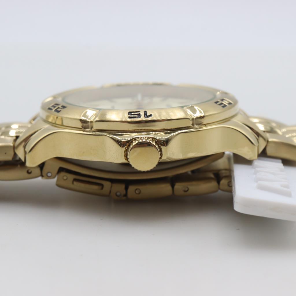 slim fit dress slacks Vintage Gold-tone Armitron Day Date Quartz Watch main image 1