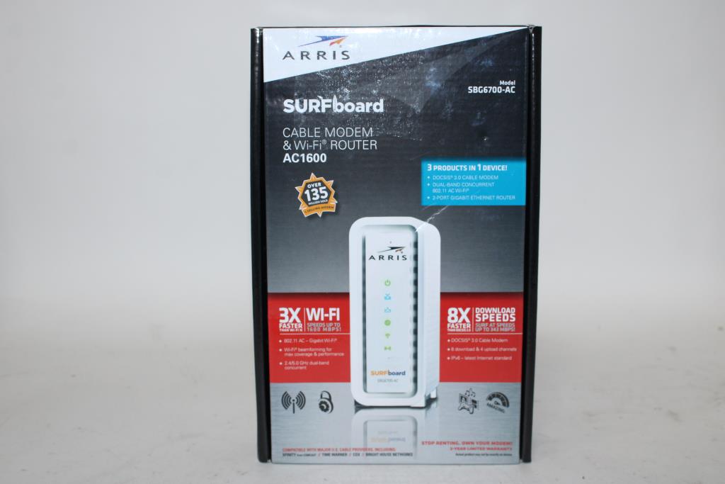 Arris Surfboard Cable Modem & WiFi Router AC1600 Property Room