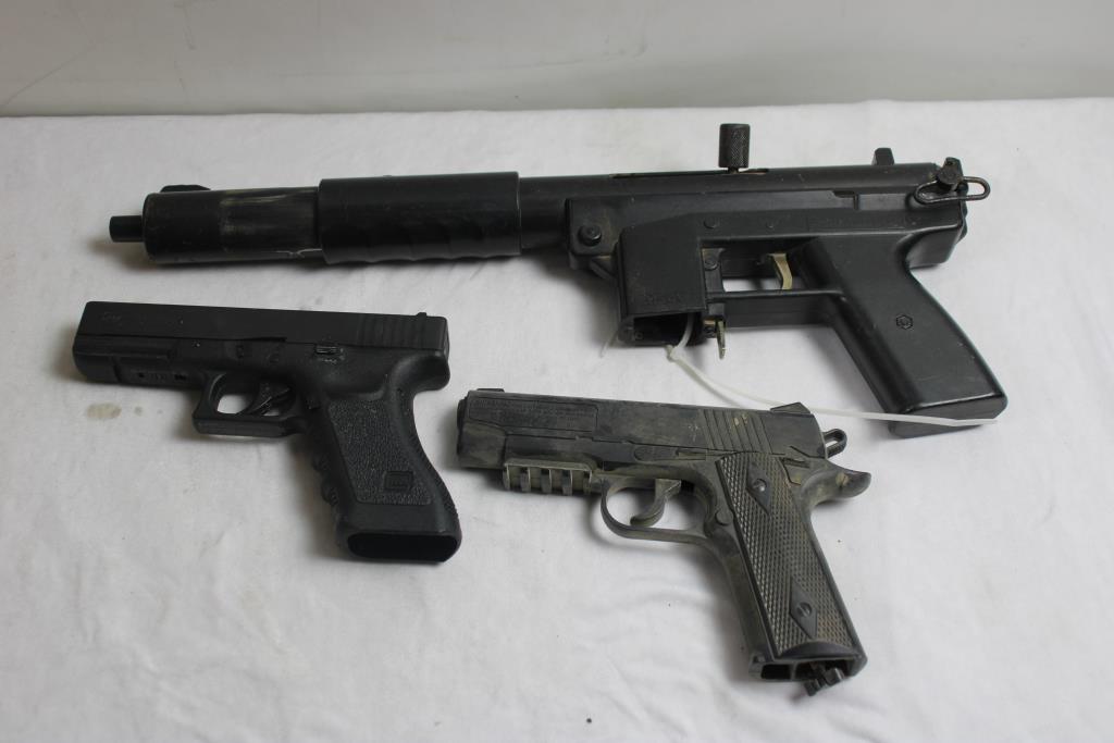 Assorted Airsoft Guns, Sleeved Machete And More
