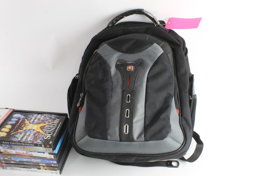 Assorted DVD Movies, 18 Pieces, In Swiss Gear Backpack | Property Room