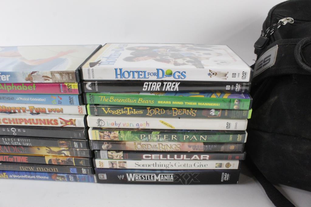 Assorted DVD Movies, 20+ Pieces In Backpack | Property Room