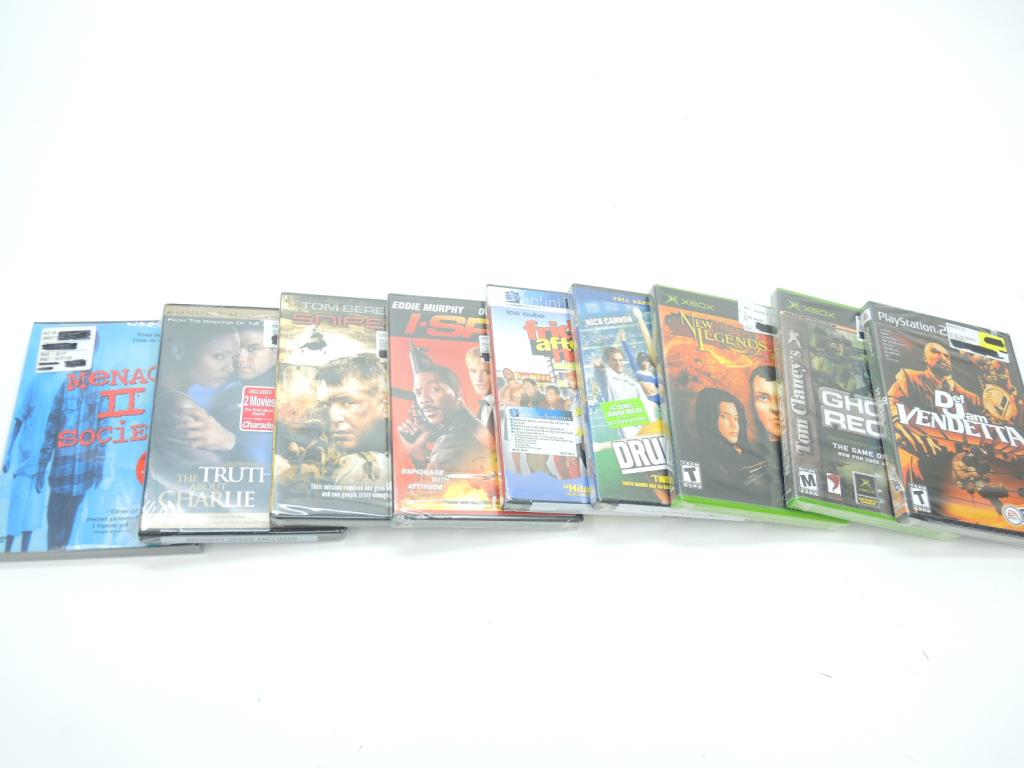 Assorted DVD's And Games, 30+ Pieces Property Room