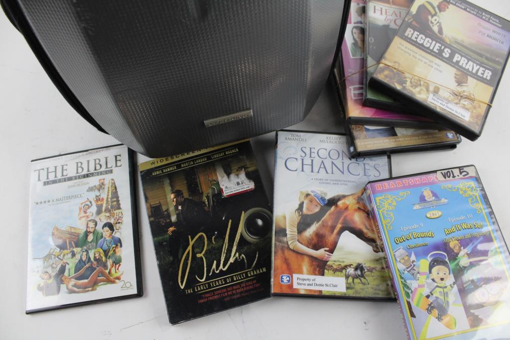 Assorted DVD's In CD-R King Backpack, 8 Pieces | Property Room