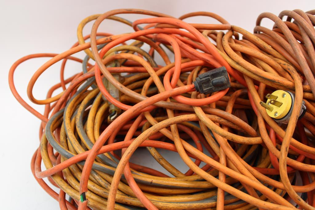 Assorted Extension Cords; 4 Pieces Property Room