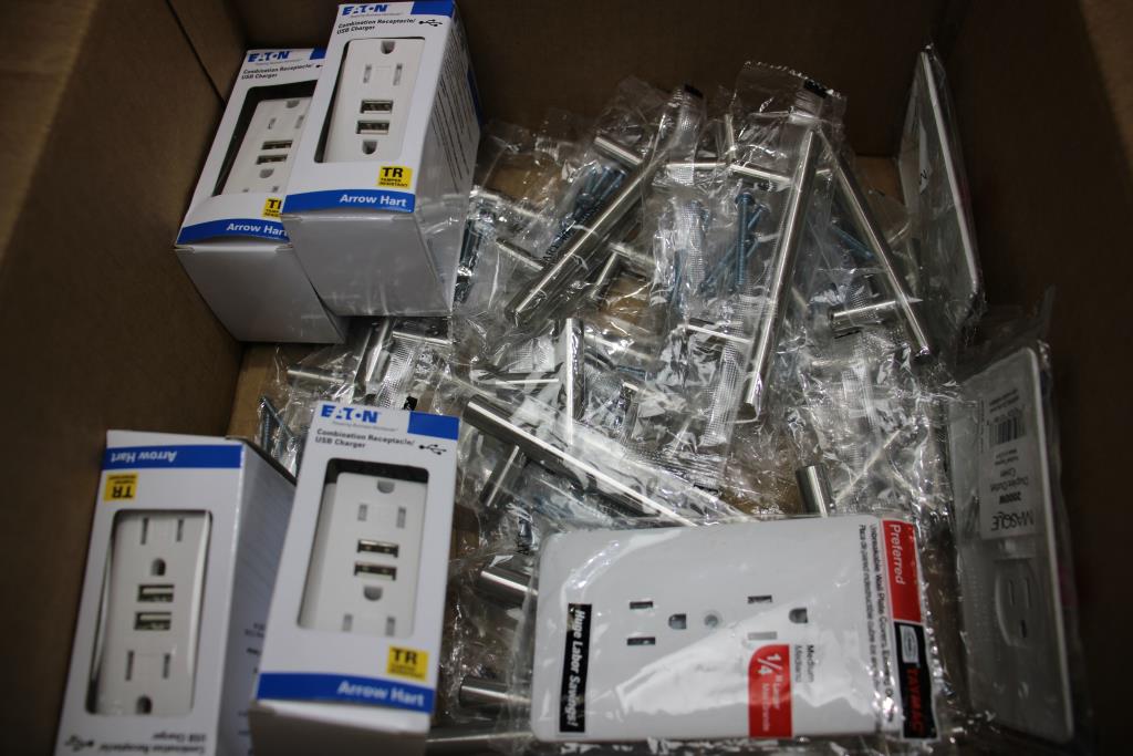 Assorted Wall Receptacle, Covers, And Screw On Handles Property Room
