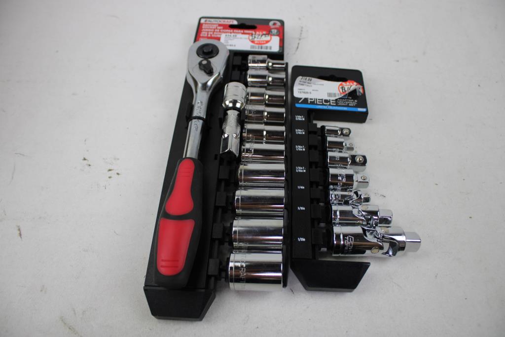 AutoCraft Ratchet Socket Set, Craftsman, Power Torque Universal Joints, 5 Pieces