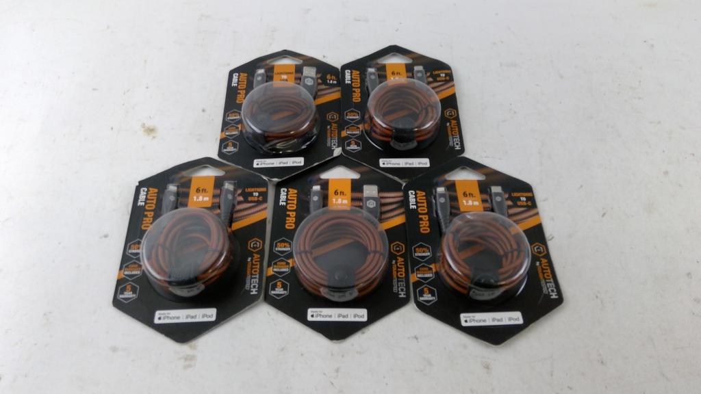 Autotech Lightning To USB - C Charging Cords 5 Pieces