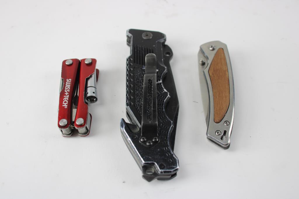 Avalanche Pocket Knife, Smith & Wesson Knife, And Swiss+tech Multi-tool ...