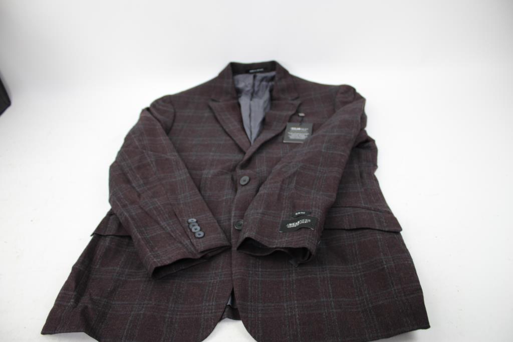 Awearness Kenneth Cole Plaid Suit Jacket, Size 42R