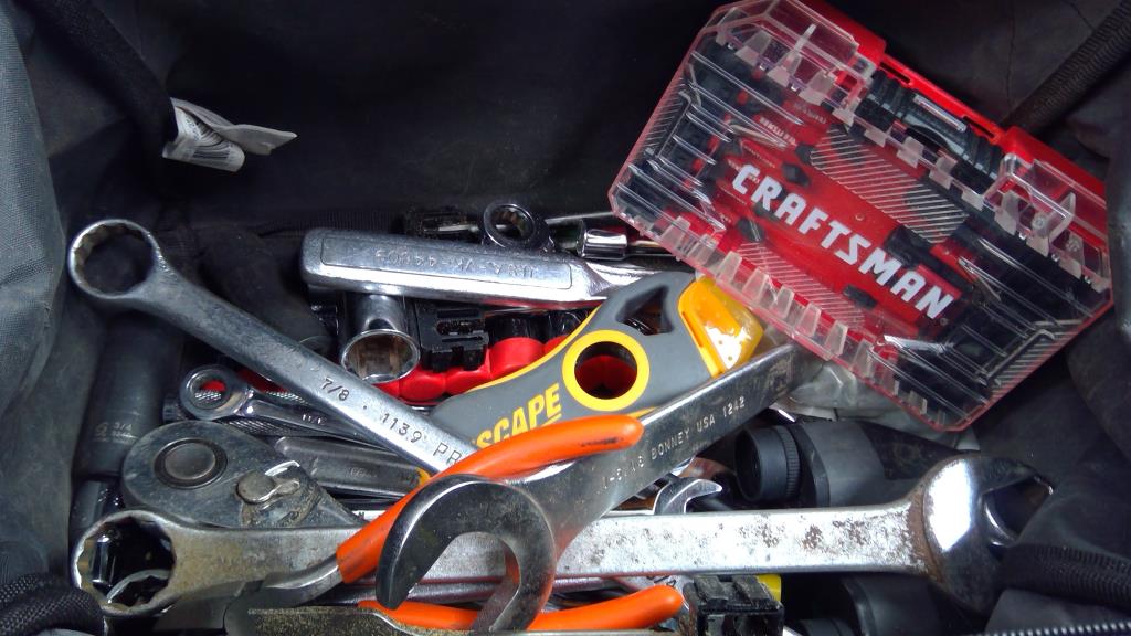 AWP Tool Bag, Stanley Wrenches, Craftsman Drill Bits 25+ Pieces