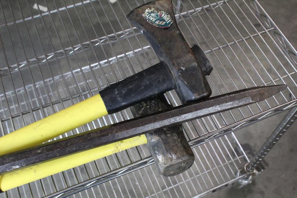 Axe, Sledge Hammer And Pry Bar Property Room