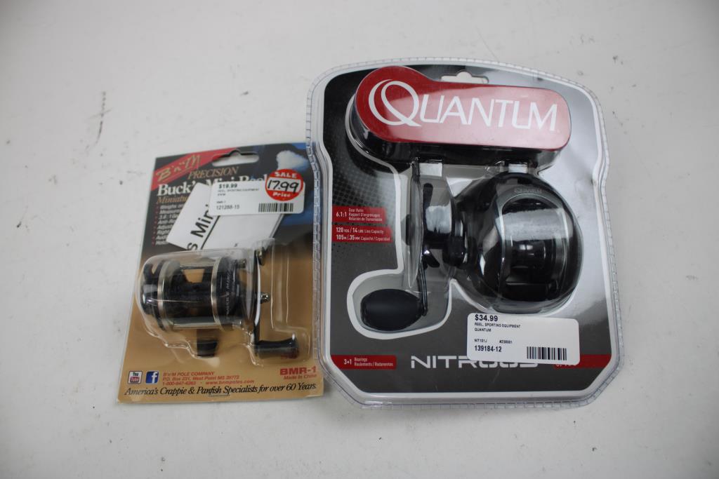B 'n' M Buck's Mini Reel, Quantum Nitrous Reel, Tuf-Line, Mr. Crappie Reel, 4 Pieces