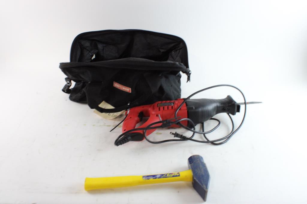 Bag With Skil Reciprocating Saw, Estwing Hammer & More, 4 Pieces