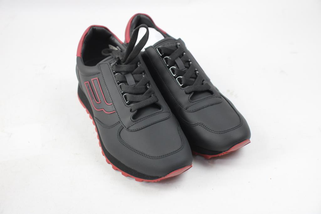 Bally, Men's Black Leather Sneakers, Size 9D