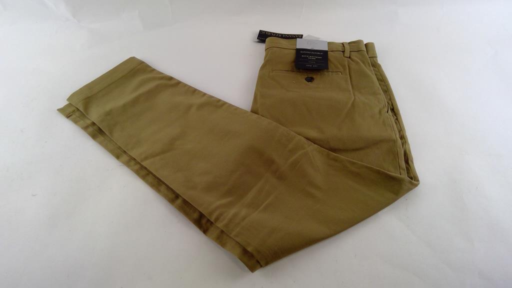 Pantalon Chino Banana Republic Gavin - Kaki Foncé - Taille 32/32 - Très Bon état