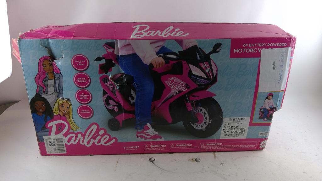 Barbie 6V Battery Powered  Kids Motorcycle