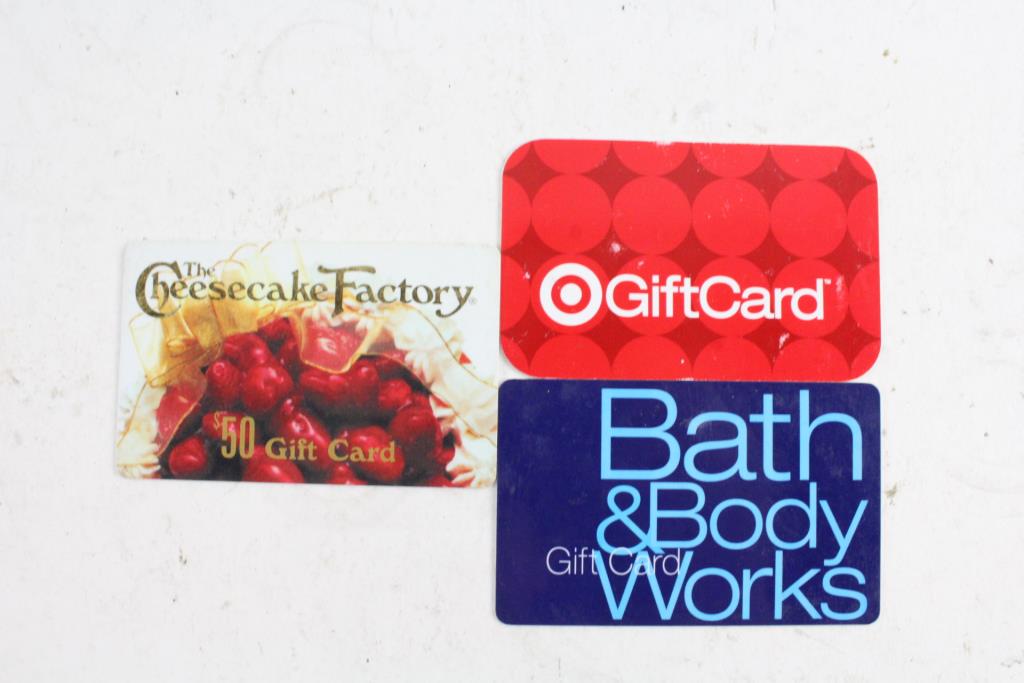 Bath & Body Works, Target And The Cheesecake Factory Giftcards, 3