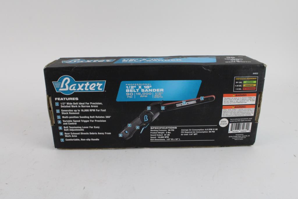Baxter Pneumatic Belt Sander Property Room
