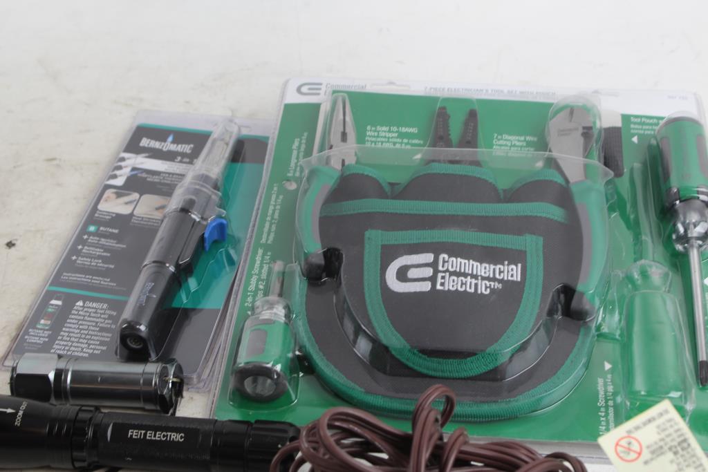 BernzOmatic Micro Torch, Commercial Electric 7pc Electrician Tool Set