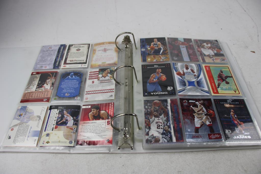 Binder With 75+ Basketball Trading Cards