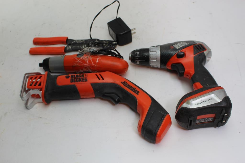 Black And Decker Drill, Hand Saw, Screwdriver, Calterm Wire Cutter 4