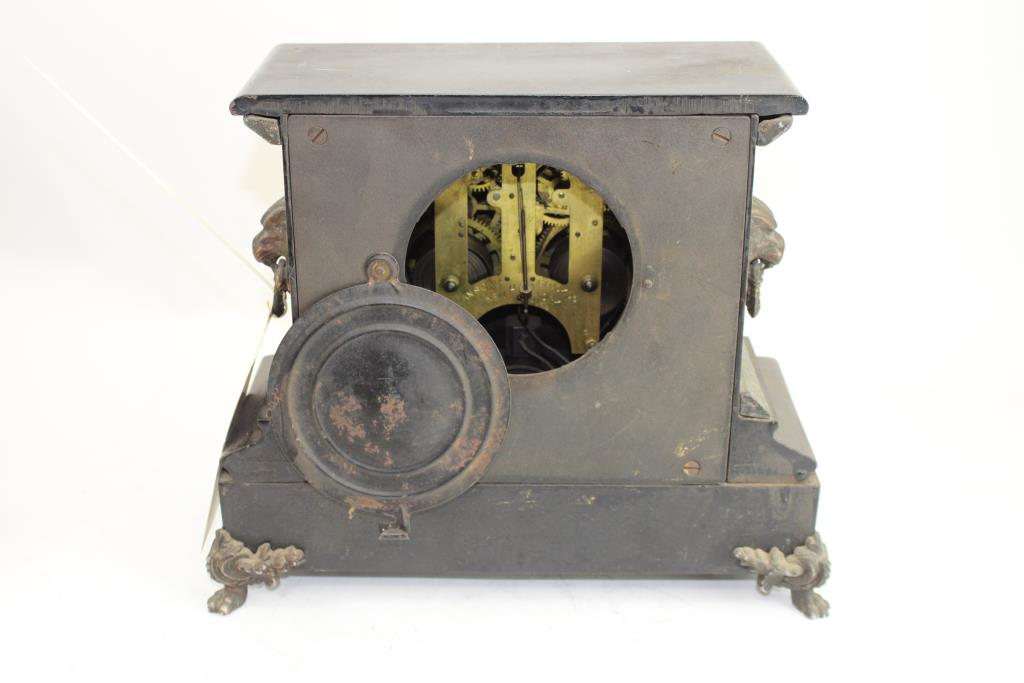 Black Antique Small Metal Clock Property Room